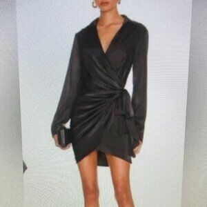 House of Harlow NWOT Satin Wrap Tie Mini Dress Women Size Small